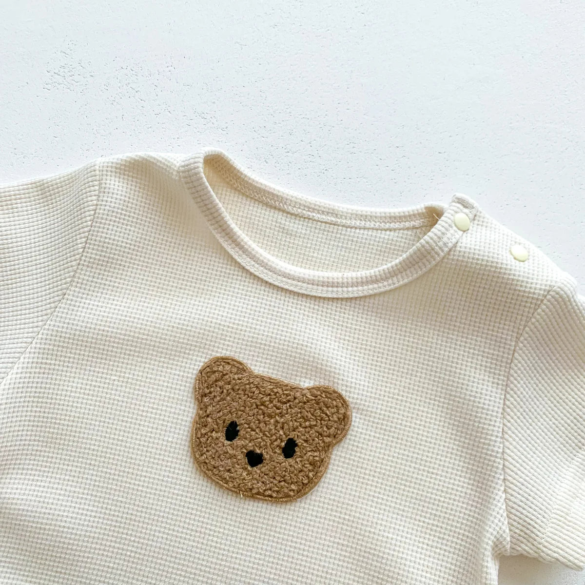 Little Bear Waffle Romper Set