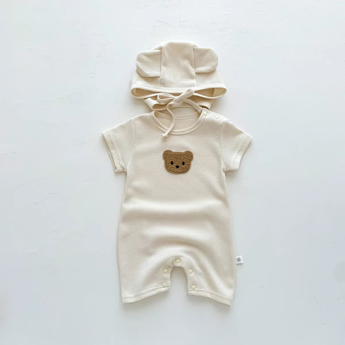 Little Bear Waffle Romper Set