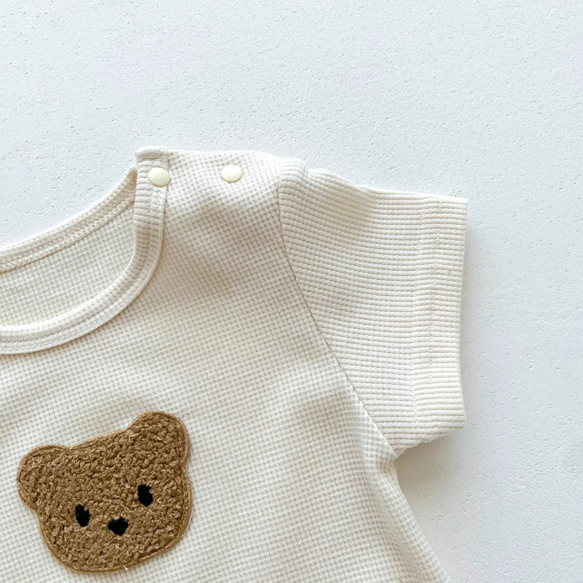 Little Bear Waffle Romper Set
