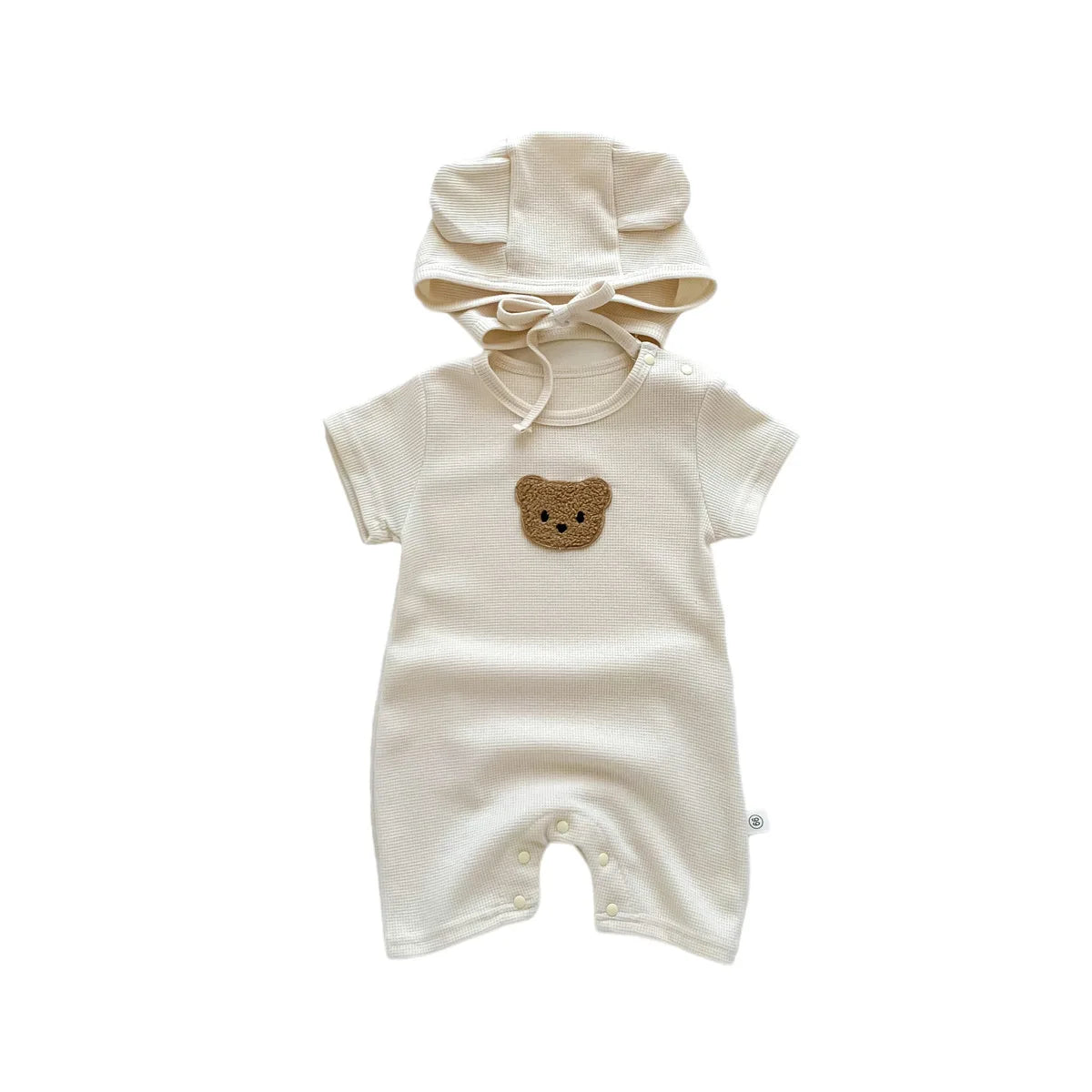 Little Bear Waffle Romper Set